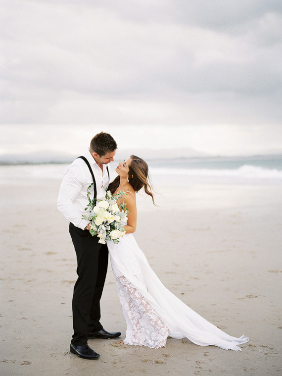 Beach wedding portrait