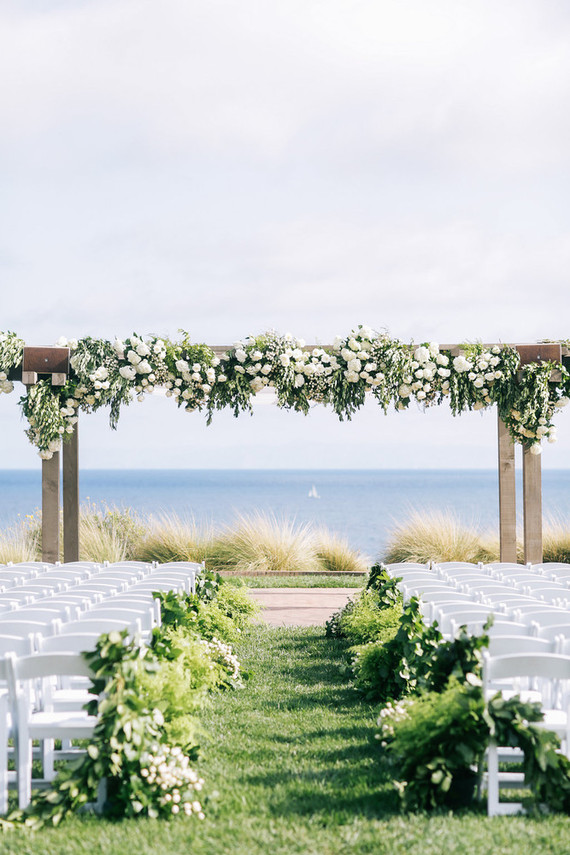 White floral arbor