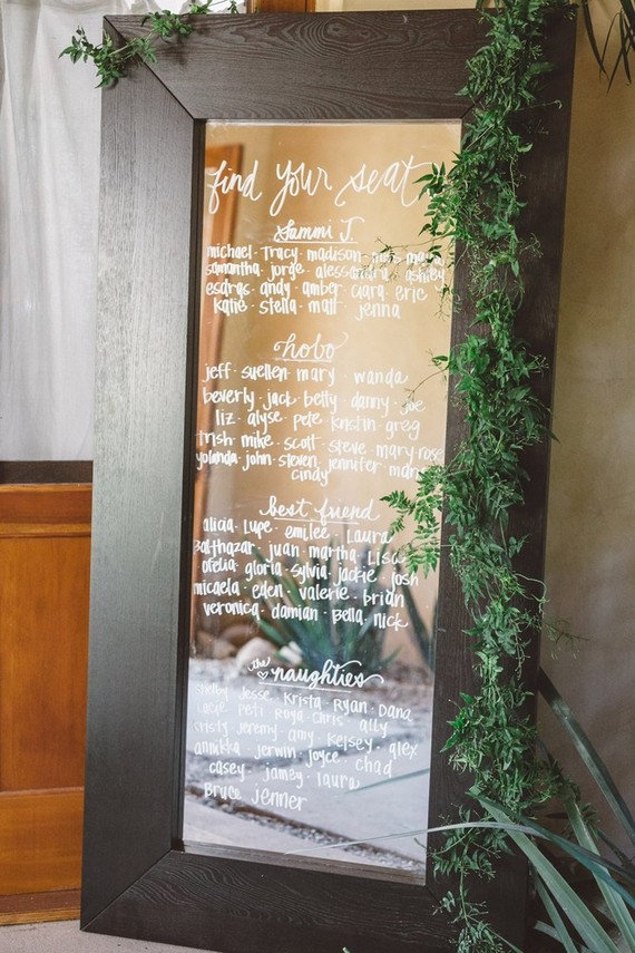 Mirror escort card display