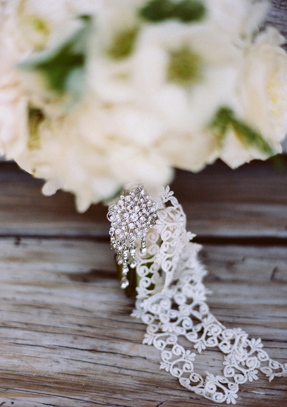 Brooch and Lace Bouquet