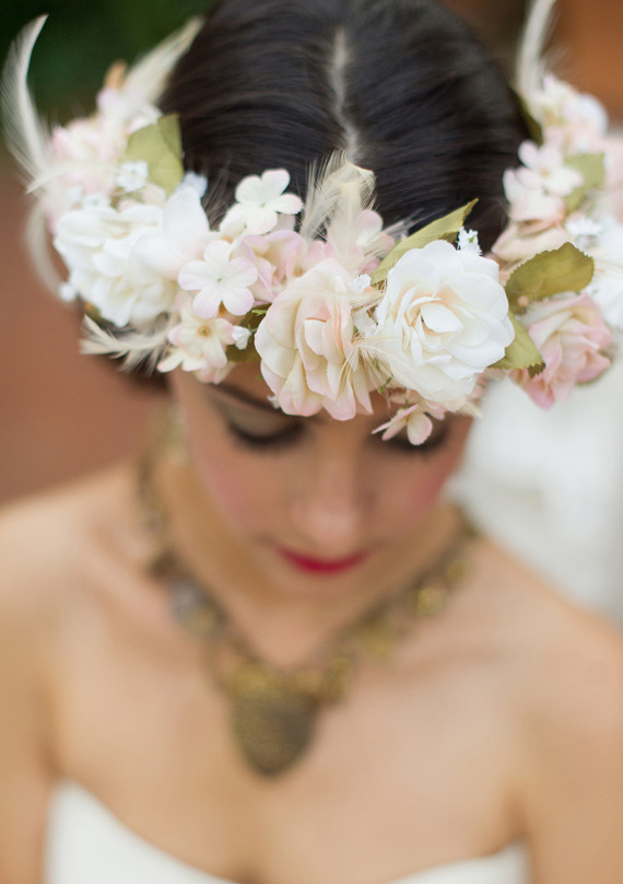 Fabric and feather crown