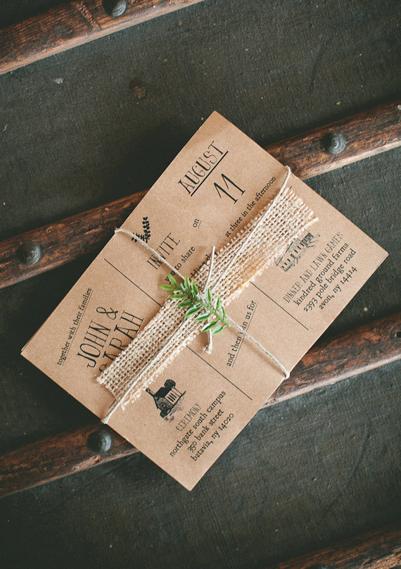 DIY Kraft Paper Invite Wedding & Party Ideas 100 Layer Cake