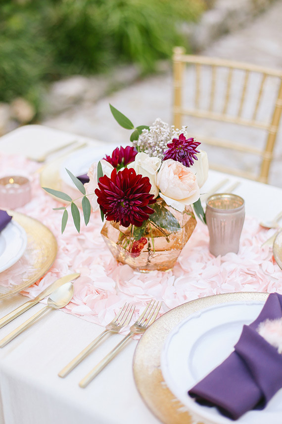 Colorful plum centerpiece Wedding & Party Ideas 100 Layer Cake