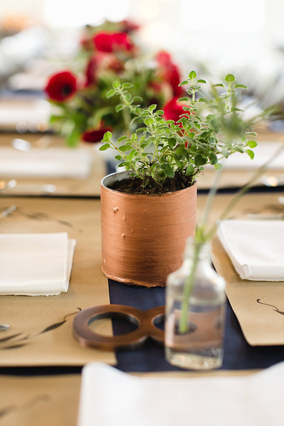 DIY copper tin can centerpieces Wedding & Party Ideas 100 Layer Cake