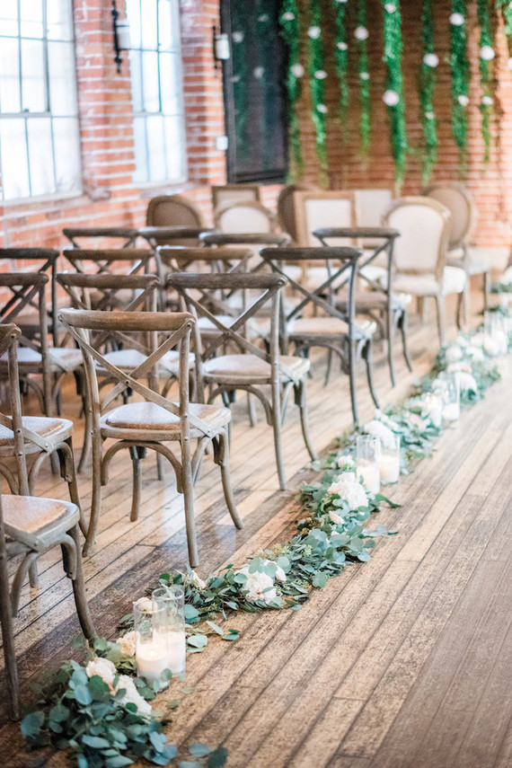 romantic indoor ceremony decor | Wedding & Party Ideas | 100 Layer Cake