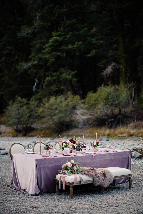 Purple tablescape Wedding & Party Ideas 100 Layer Cake