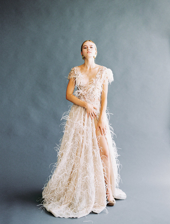 white feather wedding dress | Wedding & Party Ideas | 100 Layer Cake