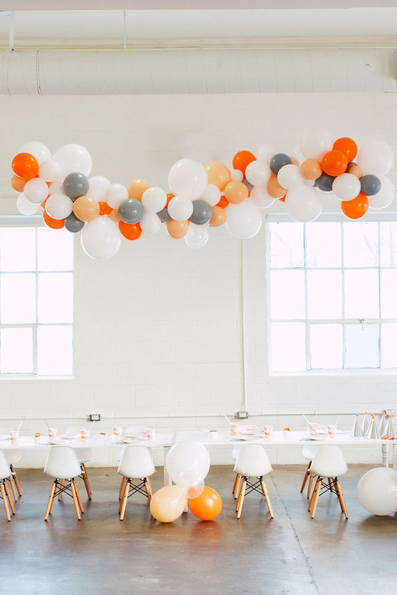 Orange and white modern 2nd birthday | Wedding & Party Ideas | 100