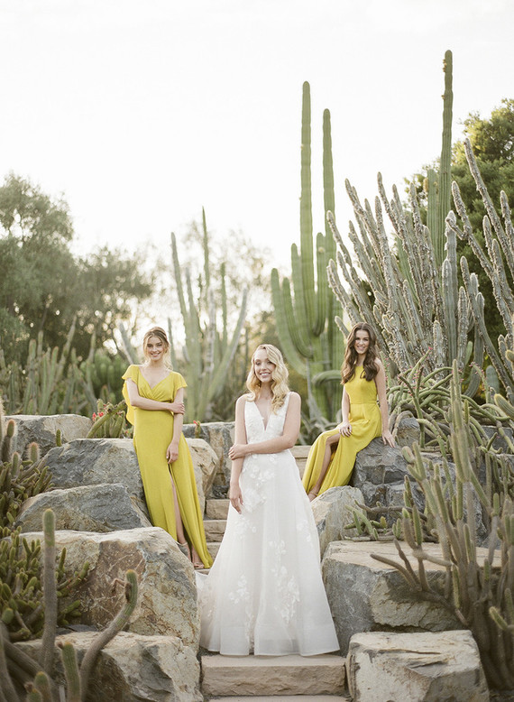 lemon yellow bridesmaid dresses