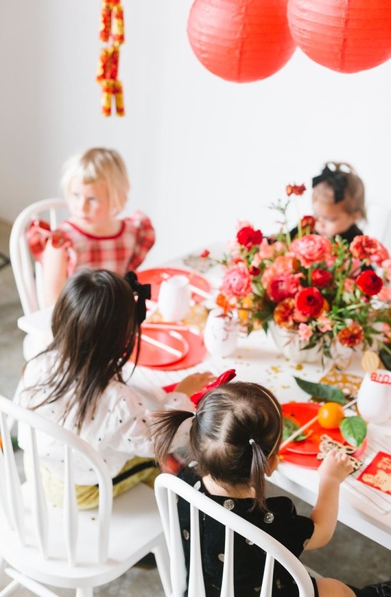 Lunar New Year kids party with red and gold details | Wedding & Party ...