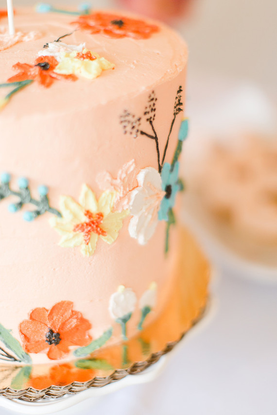 floral peach 1st birthday cake Wedding & Party Ideas 100 Layer Cake