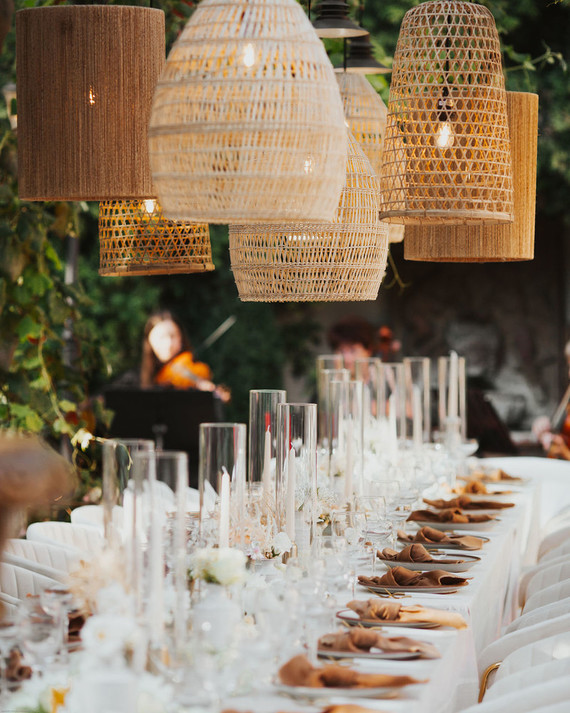 neutral tablescape with lanterns Wedding & Party Ideas 100 Layer Cake