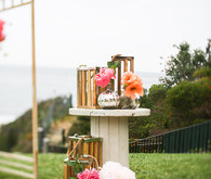 Colorful Malibu ceremony wedding decor