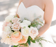 Pink ranunculus and rose bouquet
