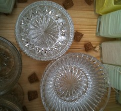 Vintage crystal cut glass butter dishes or votive holders gorgeous design