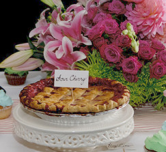 (2) 9" White ceramic pie/cake stand