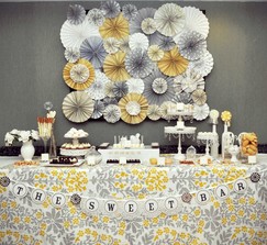 Yellow and Grey Vintage Wedding Backdrop