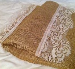 Burlap and Lace Runners (lot of 6)