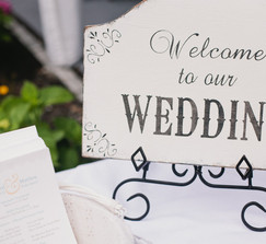 Rustic "Welcome to Our Wedding" Sign & Wrought Iron Easel
