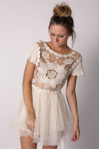  White Dress on Estelle Lace Cream Dress  S M    Marketplace   100 Layer Cake