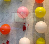 Carnival inspired balloon escort “cards”