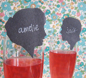 Silhouette drink escort cards