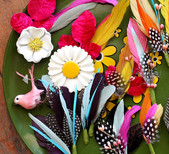 Feather boutonnieres & corsages by Elsie