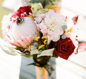 Red Rose & Tropical flowers