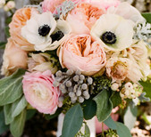 Anemones + Garden roses