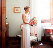 Peach Australian wedding