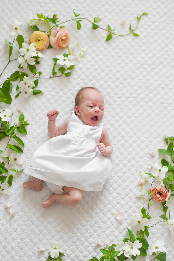 Spring floral newborn photos by Matt & Julie Weddings | Flowers by Bows and Arrows | 100 Layer Cakelet