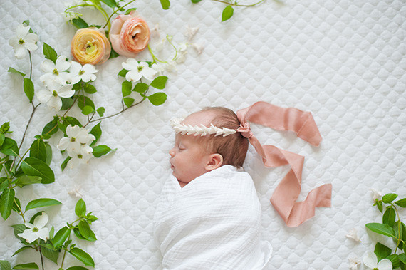 Spring floral newborn photos by Matt & Julie Weddings | Flowers by Bows and Arrows | 100 Layer Cakelet