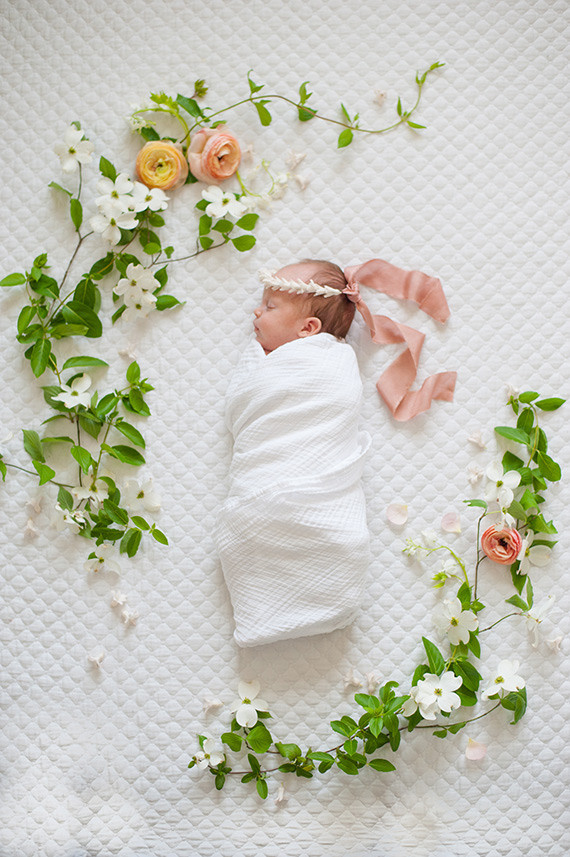 Spring floral newborn photos by Matt & Julie Weddings | Flowers by Bows and Arrows | 100 Layer Cakelet