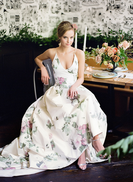 Floral reception dress