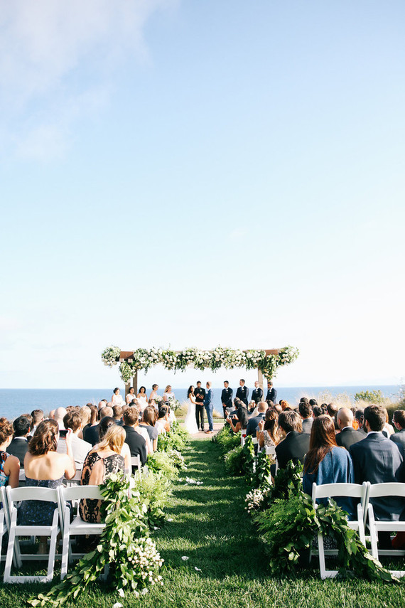 Elegant Terranea Resort wedding ceremony