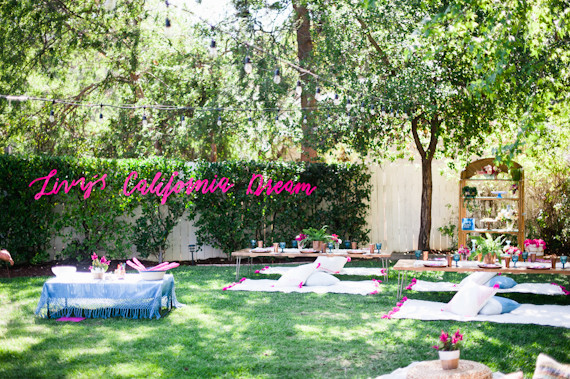 boho california backyard first birthday