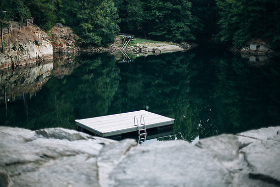 swimming hole in a rock quarry