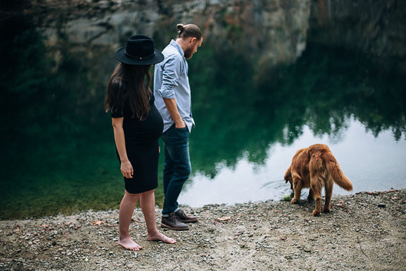 rock quarry maternity photos