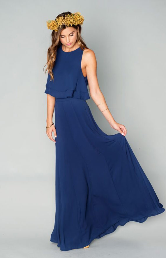 navy bridesmaid gown