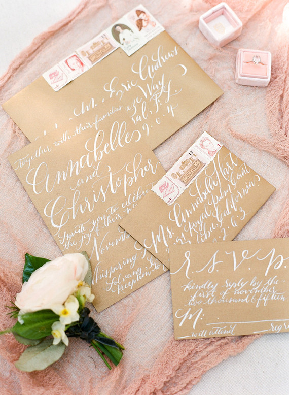 White calligraphy invites