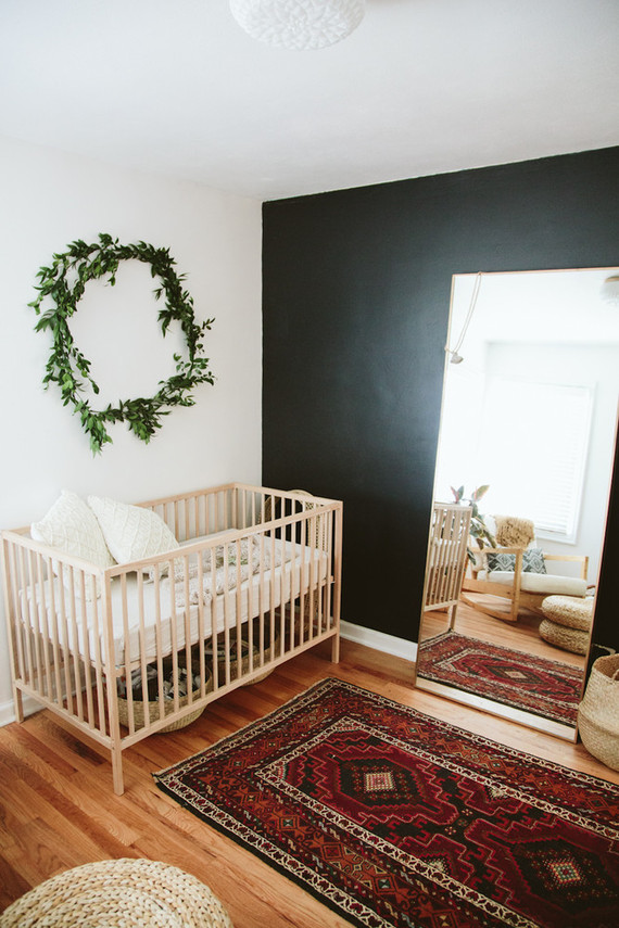 black wall in nursery