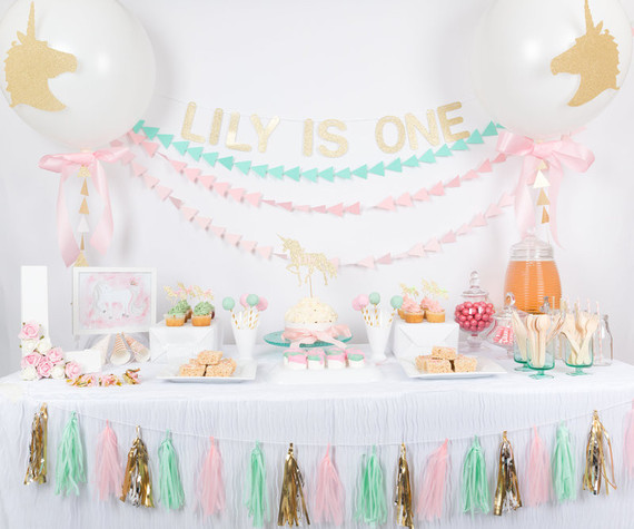 Pastel Unicorn First Birthday First Birthday Party 100 Layer Cakelet