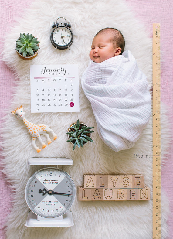 Newborn photo announcement