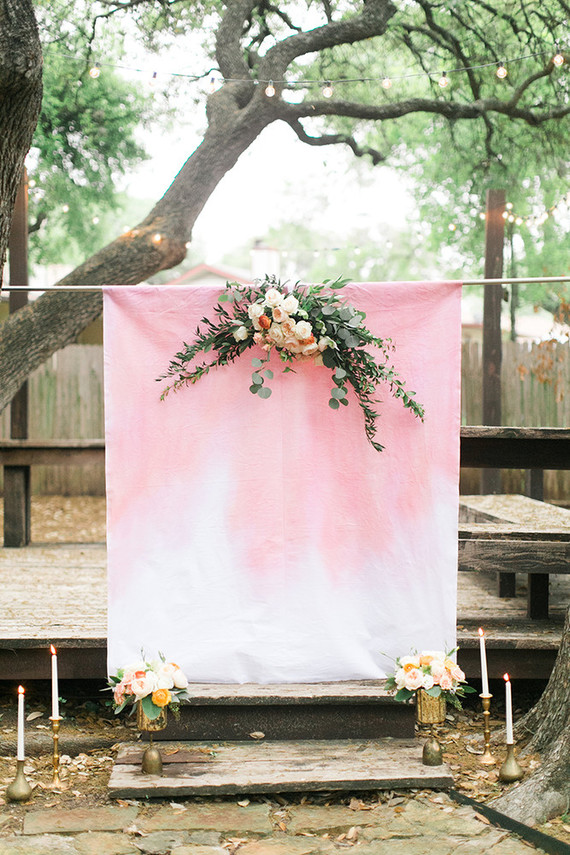 Dip dyed ceremony backdrop