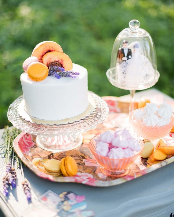 Peach dessert table