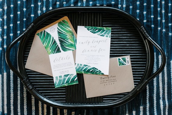 Tropical wedding invitations