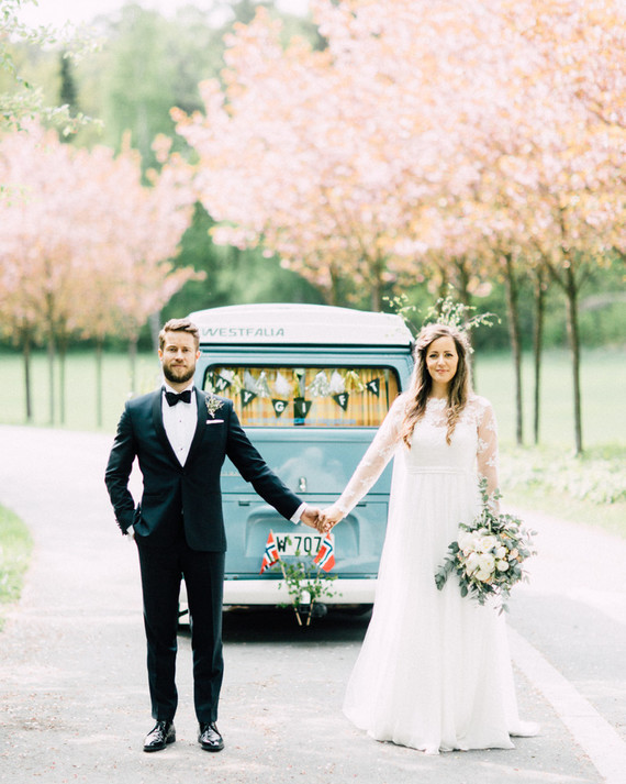 VW van for wedding photos