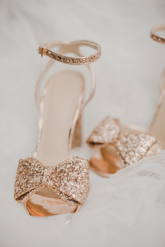 rose gold bridal shoes