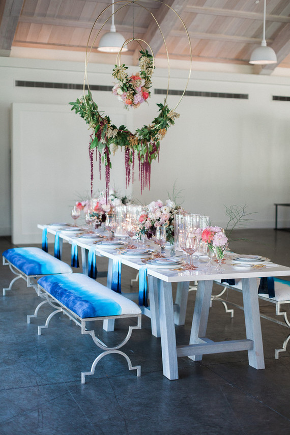 Pink and blue oceanic wedding editorial