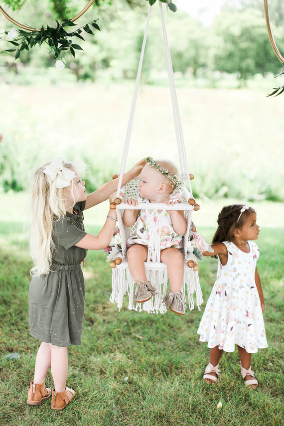 Feminine boho picnic 1st birthday